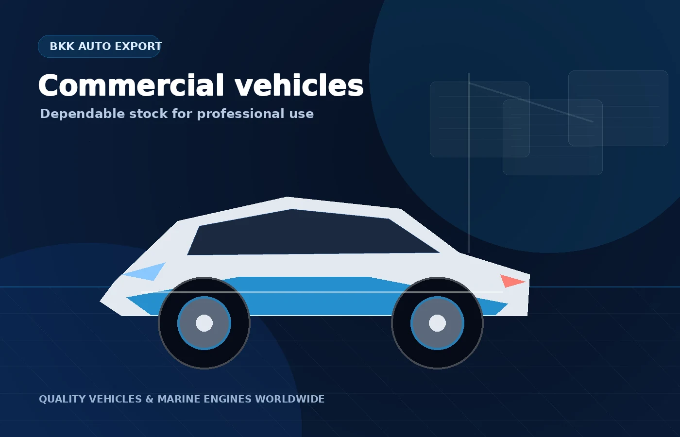 Stylised vehicle export illustration